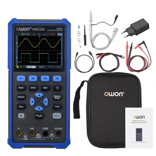 OWON HDS2202/HDS2202S 2CH Handheld Oscilloscope 200MHz Bandwidth 20000 Counts Multimeter OSC + DMM + Waveform Generator