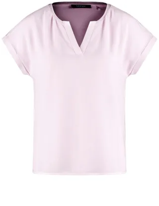 TAIFUN - Legeres Shirt mit offenem Rundhalsausschnitt pink - Gr. - 42