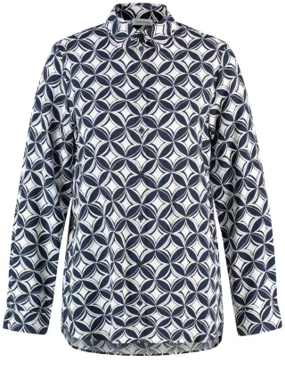 GERRY WEBER Collection - Hemdbluse mit Allover-Dessin blau - Gr. - 36