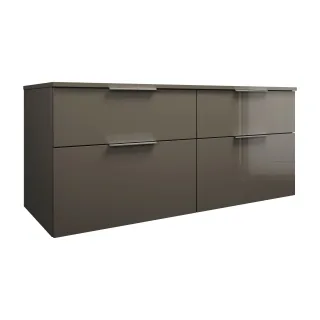 Burgbad Waschtischunterschrank Eqio 619x1400x550 Grau Hochglanz, SGUV140F2010 SGUV140F2010