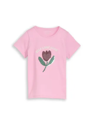 tom tailor kids - T-Shirt mit Wendepailletten lovely pink - Gr. - 104/110