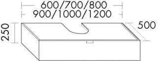Burgbad Waschtischunterschrank rc40 System PG2 250x600x500 Eiche Natur, WWNE060F4100 WWNE060F4100