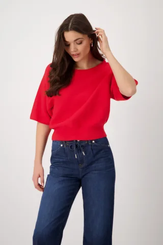 monari - Pullover in Linksstrick red - Gr. - 42