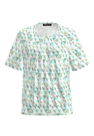 FRANK WALDER - Blusenshirt NOS aus Ecovero Viskose fresh/mint/ecru - Gr. - 46