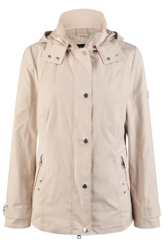 Barbara Lebek - Jacke mit Kapuze sand - Gr. - 52