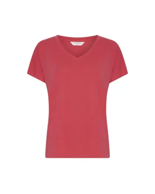 msch copenhagen - MSCHFenya Modal V Neck Tee rose red - Gr. - XS/S