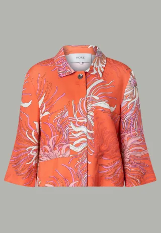 MORE & MORE - Kurze Jacke mit Flowerprint orange - Gr. - 42