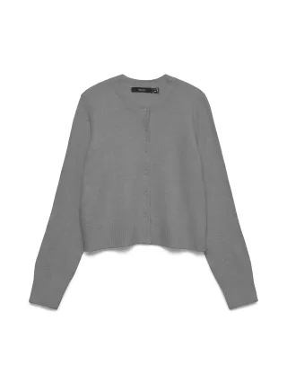 VERO MODA - VMMACY LS O-NECK CARDIGAN medium grey melange - Gr. - L