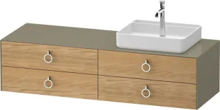 Duravit White Tulip Konsolenwaschtischunterbau wandhängend Natur Eiche & Stein Grau Matt & Hochglanz WT4995RH5H20000