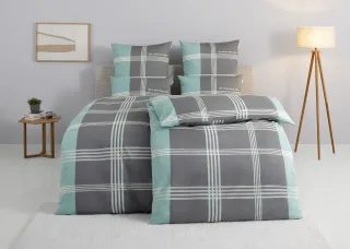 TOM TAILOR HOME Bettwäsche "Ole" 2 Stk. karierte Bettwäsche aus Baumwolle, mit Reißverschluss