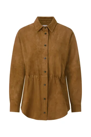 Rich & Royal - Real Suede Leather Shirt cinnamon - Gr. - 36