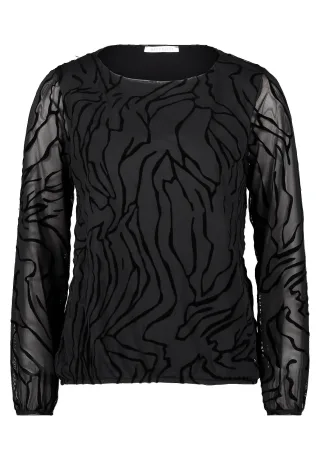 Betty & Co - Blusenshirt schwarz/schwarz - Gr. - XL