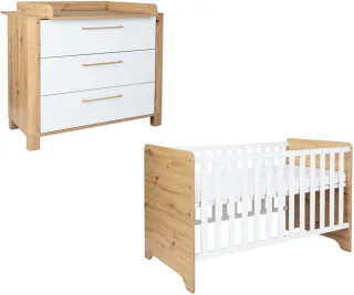 arthur berndt Babymöbel-Set "Babyzimmer Set "Marlon" 2-teilig" Spar-Set, Kinderbett und Wickelkommode, 2 Stk. tlg.