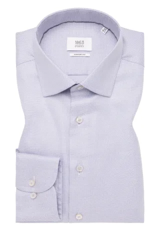 ETERNA - Hemd Twill Langarm silber - Gr. - 43/Langarm - 65cm