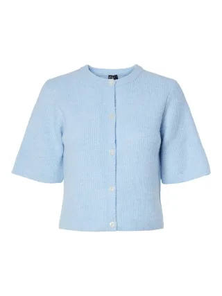PIECES - PCSILLY SS O-NECK KNIT CARDIGAN NOOS BC Cashmere Blue - Gr. - XL