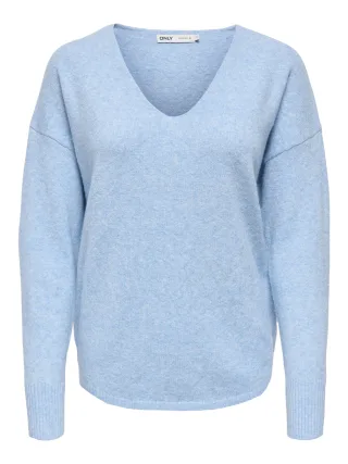 ONLY - ONLRICA L/S V-NECK PULLO KNT NOOS Little Boy Blue - Gr. - L
