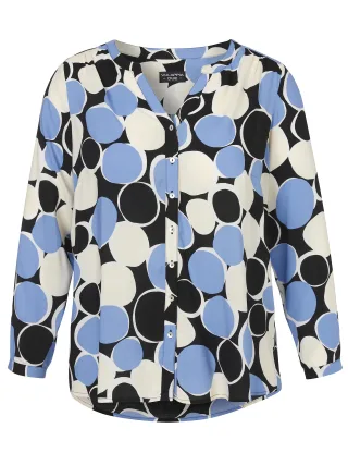 VIA APPIA DUE - Bluse V-Ausschnitt 1/1 Arm Druck schwarz multicolor - Gr. - 52