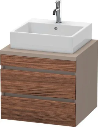Duravit DuraStyle Konsolenwaschtischunterbau wandhängend Nussbaum dunkel & Basalt Matt 600x548x512 m DS531502143