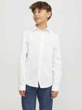 JACK&JONES - JPRPARMA SHIRT L/S NOOS JNR white - Gr. - 128
