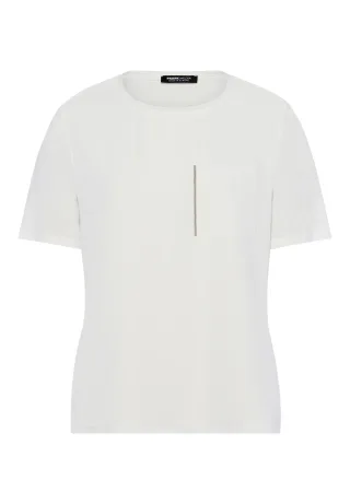 FRANK WALDER - Blusenshirt NOS mit Ziernaht-Detail ecru - Gr. - 40