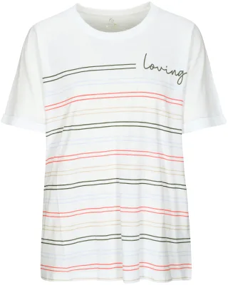 zab company - Da.-T.-Shirt, Ringel, 1/2 Arm weiss streifen - Gr. - 48