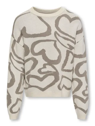 KIDS ONLY - KOGMONTANA LS JQ LOOSE O-NECK CP KNT birch - Gr. - 158/164
