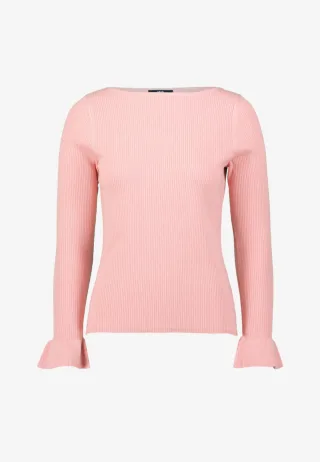 zero - Pullover mit Volants am Ärmel pink - Gr. - 42