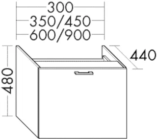 Burgbad Unterschrank zu M3 Sys30 PG1 Aqua 480x450x440 Tectona Dekor Zimt, WVEL045F3423 WVEL045F3423