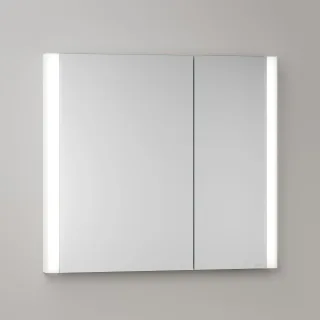 KEUCO Royal Atlas LED Spiegelschrank 80 x 71 x 11,5 cm mit 2 Türen, asymmetrisch, Unterputz 211201450088