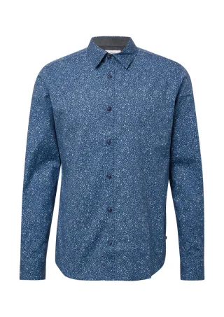 s.Oliver Red Label - Slim Fit: Hemd aus Baumwollstretch mit All-over-Print blau - Gr. - 3XL