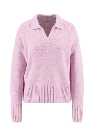 FYNCH-HATTON - PULLOVER POLO COLLAR SOFT cream rose - Gr. - S