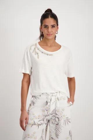 monari - T Shirt mit Applikation off-white - Gr. - 42