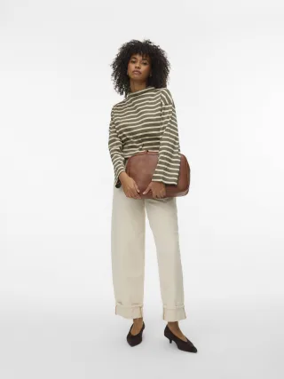 VERO MODA - VMURENA LS OVERSIZED FUNNEL NECK TOP JRS kalamata - Gr. - XL