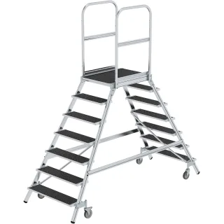 Munk Podesttreppe beids. begehbar mit Federrolle Korundbeschichtung R13 - 059207