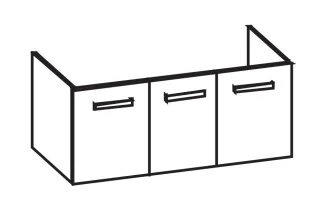 Artiqua 413 Waschtischunterschrank für Xeno 126220, 126221, 126225 Stahlgrau Metallic, 413-WU3T-K33- 413-WU3T-K33-7141-88