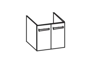 Artiqua 411 Waschtischunterschrank für Vero 045460 Graphit Struktur quer, 411-WU2T-D18-7098-401 411-WU2T-D18-7098-401