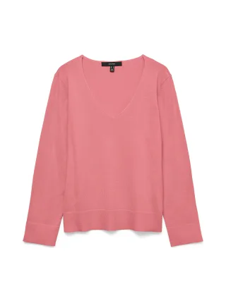 VERO MODA - VMSILJE LS V-NECK PULLOVER GA NOOS Coral Paradise - Gr. - XS