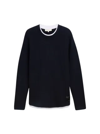 TOM TAILOR Denim 2-in-1-Pullover mit Struktur