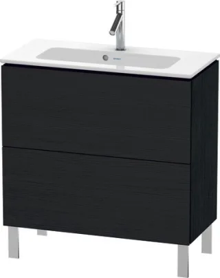 Duravit L-Cube Waschtischunterbau bodenstehend Eiche Schwarz Matt 820x391x704 mm - LC667401616 LC667401616
