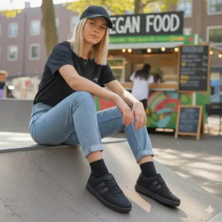 Vegetarian Shoes Veg Supreme Hemp Lo Black 37