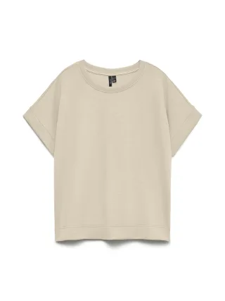 VERO MODA - VMHALI SS O-NECK TOP JRS GA BOO Oatmeal - Gr. - L