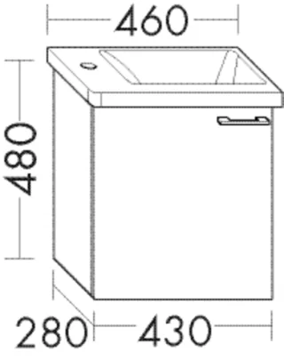 Burgbad Waschtischunterschrank Sys30 PG4 Sana 480x430x280 Eiche Weiß, WVCB043RF3675 WVCB043RF3675
