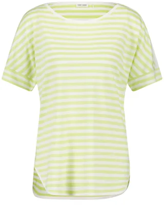 GERRY WEBER Collection - Legeres Shirt mit Streifendessin grün - Gr. - 36