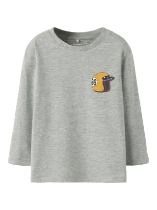 NAME IT - NMMRADOLF LS NREG TOP BOX Grey Melange - Gr. - 116