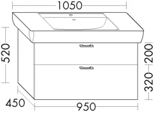 Burgbad Waschtischunterschrank Sys30 PG4 Sana 520x950x450 Asteiche Natur, WWJI095F6025 WWJI095F6025