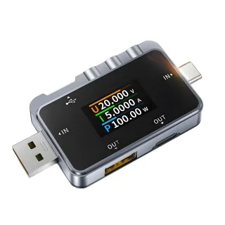 FNIRSI FNAC-28 USB Tester Voltage Current Power Meter 4-24V 6.5A Color Screen Protocol Monitoring Adjustable Brightness