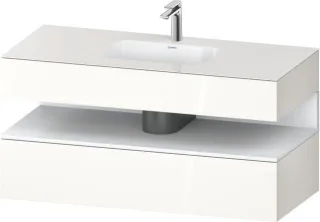 Duravit Qatego Einbauwaschtisch mit Konsolenwaschtischunterbau Weiß Hochglanz 1200x550x600 mm - QA47 QA4787018220000