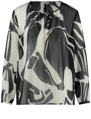GERRY WEBER Collection - Bluse 1/1 Arm black/offwhite big graphic - Gr. - 42