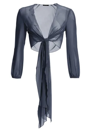 SWING - Wickelbolero aus Mesh navy - Gr. - 36