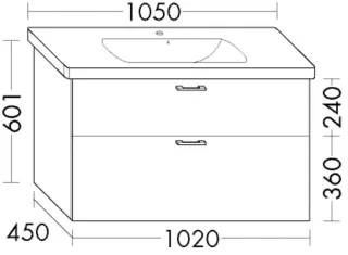 Burgbad Waschtischunterschrank Sys30 PG1 Aqua 601x1020x450 Eiche Dekor Cashmere, WWLE102F2240 WWLE102F2240